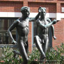 bronce fundición jardín moderno alta calidad bronce estatua de niño desnudo